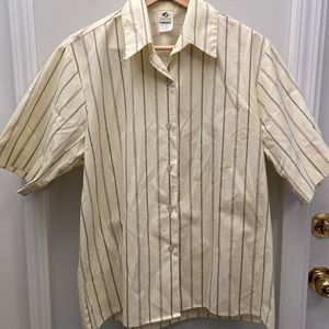 Vintage Girl Scouts of the USA Button Down Short-Sleeve Shirt Size 14 Retro